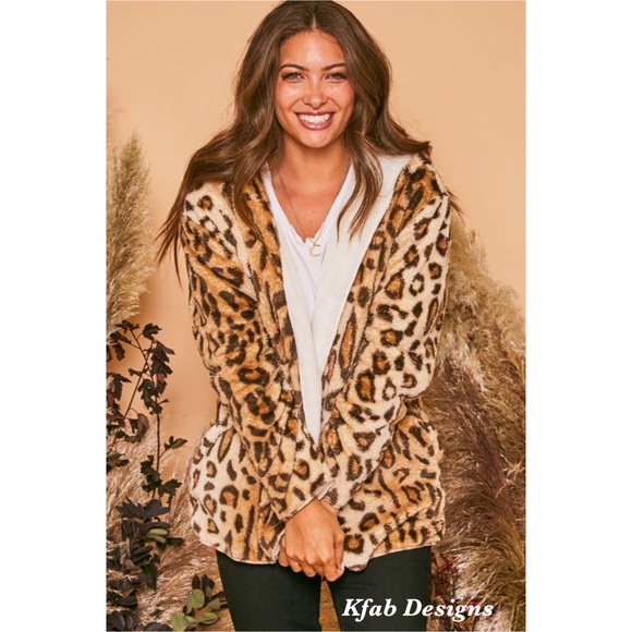 Jackets & Coats Last Faux Fur Animal Print Reversible Hoodie Poshmark
